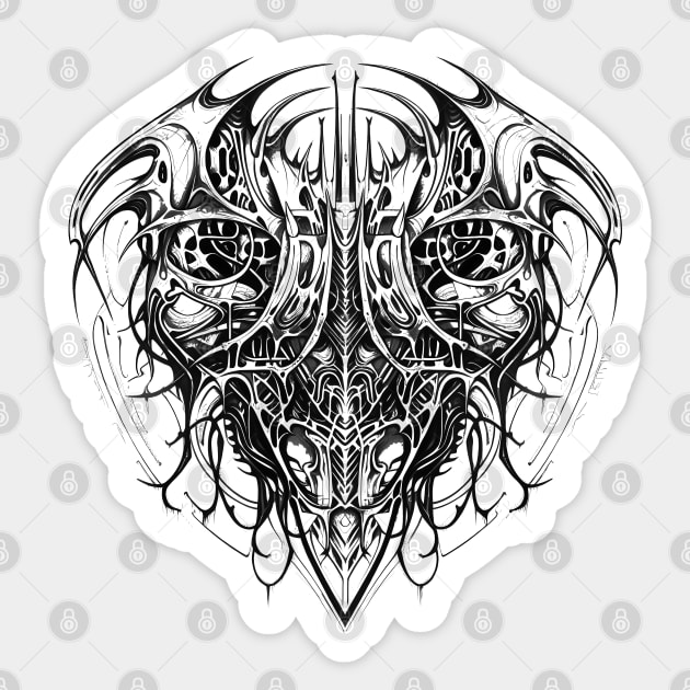 Biomechanical Line Art Tattoo Design Sticker by Manafold